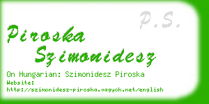 piroska szimonidesz business card